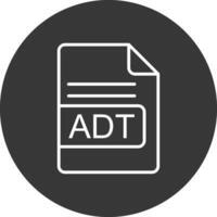 adt Datei Format Linie invertiert Symbol Design vektor