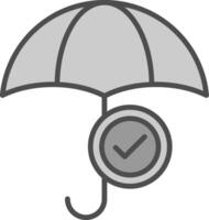 Regenschirm Linie gefüllt Graustufen Symbol Design vektor