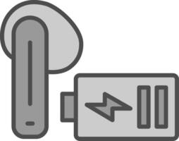 Ohrhörer Linie gefüllt Graustufen Symbol Design vektor