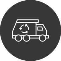 Müll LKW Linie invertiert Symbol Design vektor