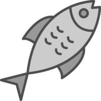 Fisch Linie gefüllt Graustufen Symbol Design vektor