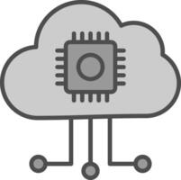 Wolke Computing Linie gefüllt Graustufen Symbol Design vektor