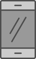 smartphone linje fylld gråskale ikon design vektor