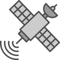 Satellit Linie gefüllt Graustufen Symbol Design vektor