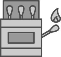 Streichhölzer Linie gefüllt Graustufen Symbol Design vektor