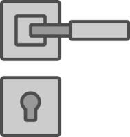 Tür Griff Linie gefüllt Graustufen Symbol Design vektor