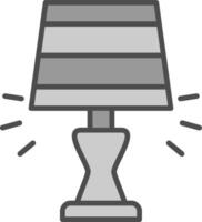 Lampe Linie gefüllt Graustufen Symbol Design vektor