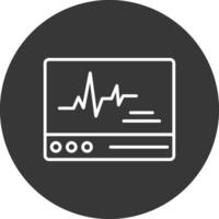 EKG Monitor Linie invertiert Symbol Design vektor