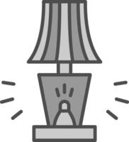 Lampe Linie gefüllt Graustufen Symbol Design vektor