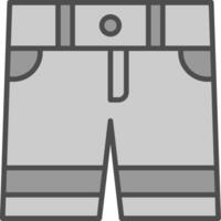 kurze Hose Linie gefüllt Graustufen Symbol Design vektor