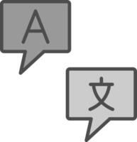 Sprachen Linie gefüllt Graustufen Symbol Design vektor