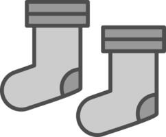 Socken Linie gefüllt Graustufen Symbol Design vektor