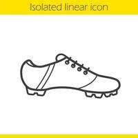 Fußballschuh lineares Symbol. dünne Linie Abbildung. Schuhkontursymbol des Fußballspielers. Vektor isolierte Umrisszeichnung