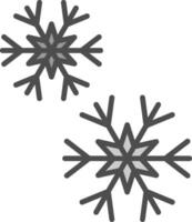 snöflingor linje fylld gråskale ikon design vektor