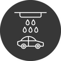 Auto waschen Linie invertiert Symbol Design vektor