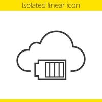 Lineares Symbol für Cloud-Computing. dünne Linie Abbildung. Ladezustand der Batterie. Kontursymbol. Vektor isolierte Umrisszeichnung