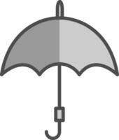 Regenschirm Linie gefüllt Graustufen Symbol Design vektor