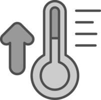 Thermometer Linie gefüllt Graustufen Symbol Design vektor