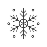 snöflinga linjär ikon. tunn linje illustration. snöigt väder kontur symbol. vektor isolerade konturritning