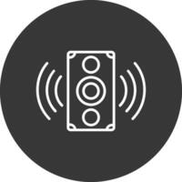 ljud högtalare linje omvänd ikon design vektor