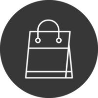 Einkaufen Tasche Linie invertiert Symbol Design vektor