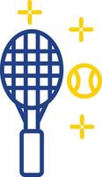 Tennis Linie zwei Farbe Symbol Design vektor