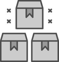 paket linje fylld gråskale ikon design vektor