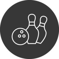 Bowling Linie invertiert Symbol Design vektor