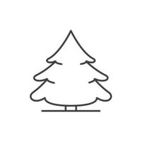 Tannenbaum mit Schnee bedeckt. lineares Symbol. dünne Linie Abbildung. Weihnachtsbaum Kontursymbol. Vektor isolierte Umrisszeichnung