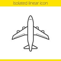 Flugzeug lineares Symbol. dünne Linie Abbildung. Symbol für die Flugkontur des Flugzeugs. Vektor isolierte Umrisszeichnung