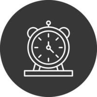 Alarm Uhr Linie invertiert Symbol Design vektor