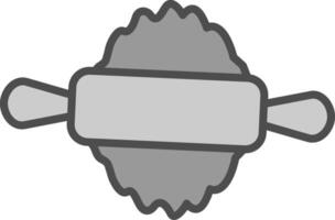 tortilla stift linje fylld gråskale ikon design vektor