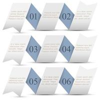 horisontella origami papper numrerade banderoller vektor