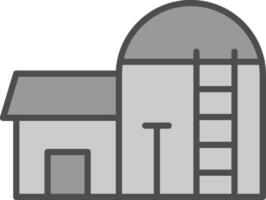 Silo Linie gefüllt Graustufen Symbol Design vektor