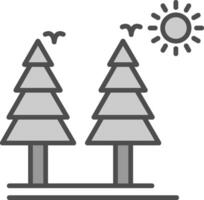 gesund Wald Linie gefüllt Graustufen Symbol Design vektor