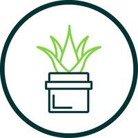 Aloe vera Linie Kreis Symbol Design vektor