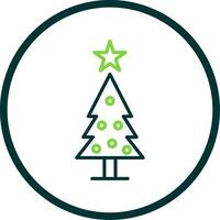 Weihnachten Baum Linie Kreis Symbol Design vektor