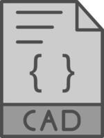 cad Linie gefüllt Graustufen Symbol Design vektor