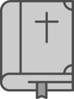 Bibel Linie gefüllt Graustufen Symbol Design vektor