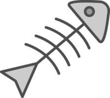 rutten fisk linje fylld gråskale ikon design vektor