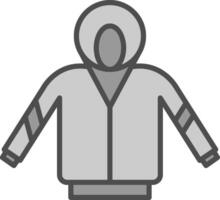 Kapuzenpullover Linie gefüllt Graustufen Symbol Design vektor