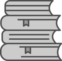 böcker linje fylld gråskale ikon design vektor