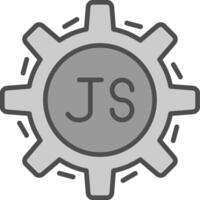 Javascript Linie gefüllt Graustufen Symbol Design vektor