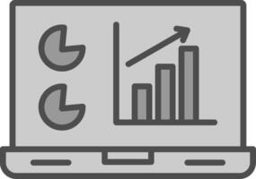 Daten Analytik Linie gefüllt Graustufen Symbol Design vektor