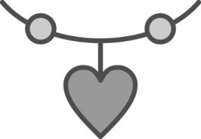 hjärta linje fylld gråskale ikon design vektor