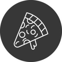 Pizza Scheibe Linie invertiert Symbol Design vektor