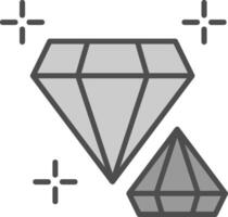 diamant linje fylld gråskale ikon design vektor