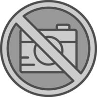 Nein Foto Linie gefüllt Graustufen Symbol Design vektor