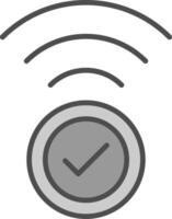 wiFi linje fylld gråskale ikon design vektor