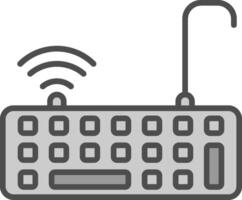 Tastatur Linie gefüllt Graustufen Symbol Design vektor